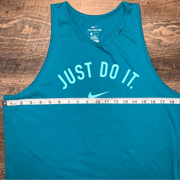 Nike “Just Do It” Activewear Teal Tank Top Women’s Size Large - Picture 5 of 13